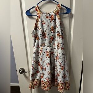 Rewind Dress - White and Orange Floral